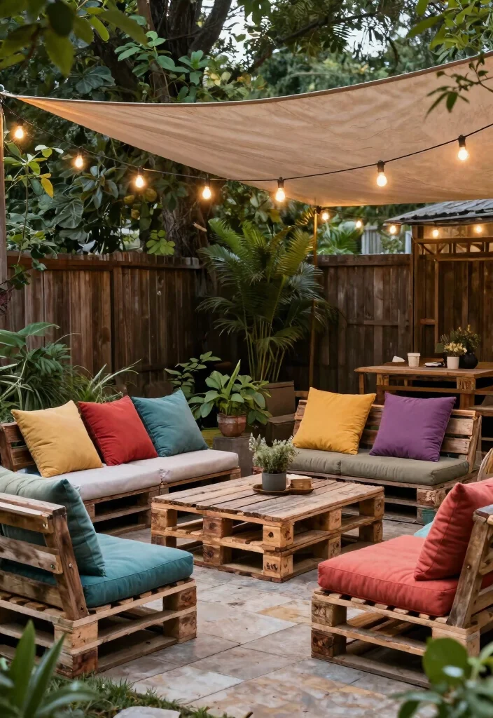 15 Covered Backyard Patio Ideas for All Weather Outdoor Living 14. Pallet Furniture Covered Patio 0