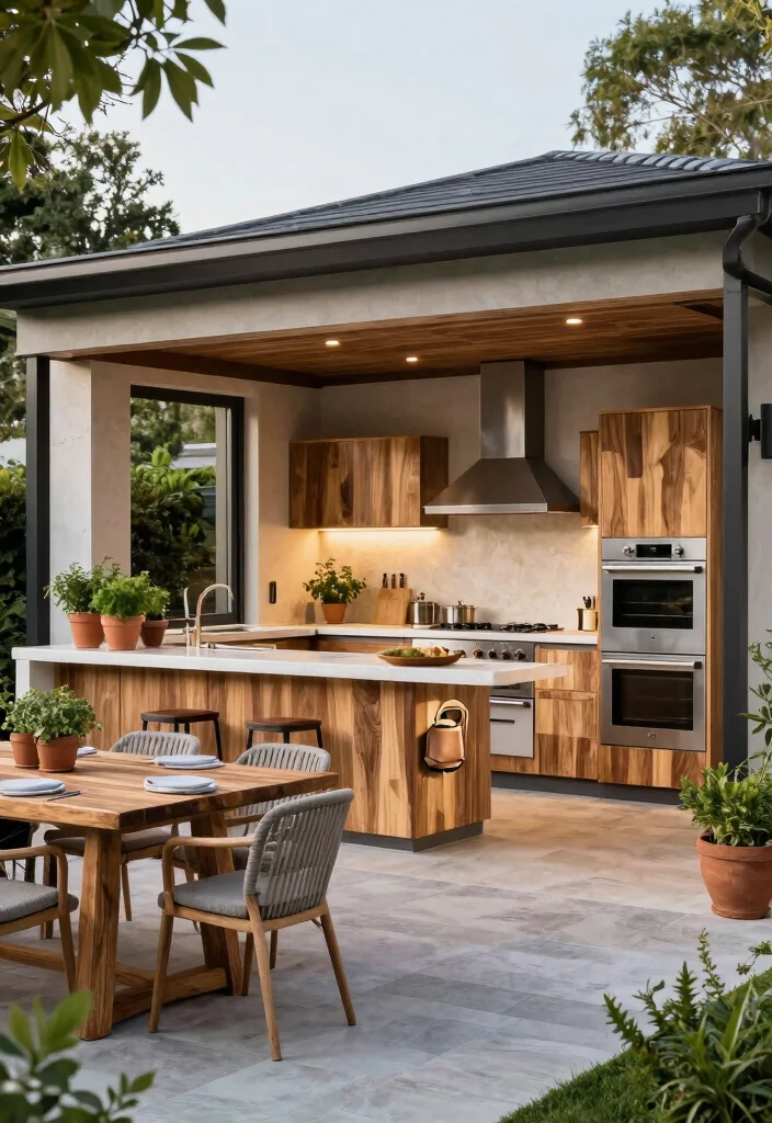 15 Covered Backyard Patio Ideas for All Weather Outdoor Living 15. Outdoor Kitchen with Cover 0