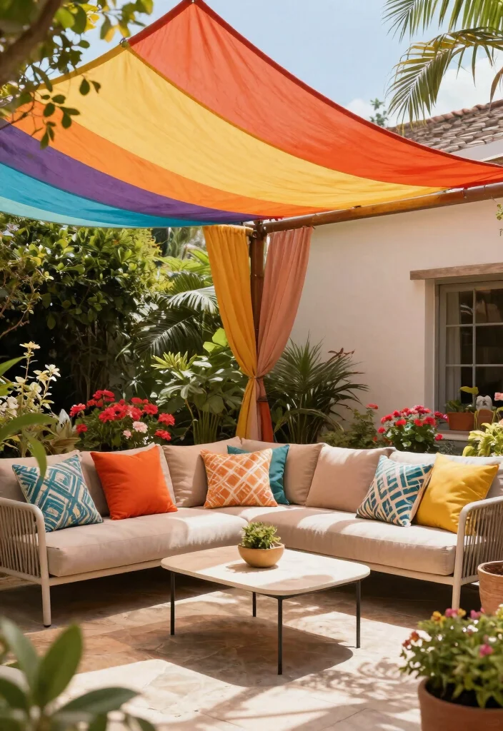 15 Covered Backyard Patio Ideas for All Weather Outdoor Living 4. Canvas Canopy 0