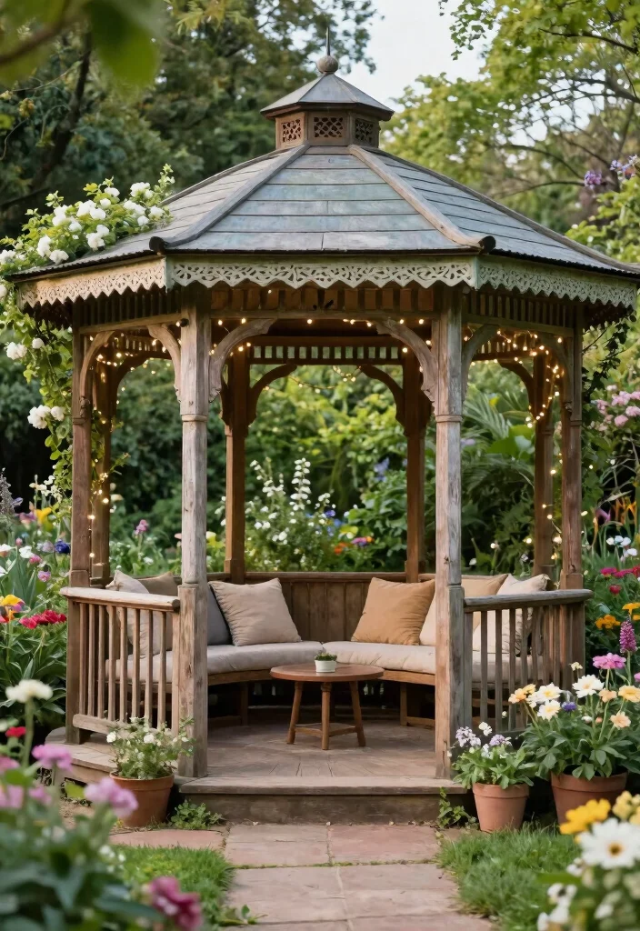 15 Covered Backyard Patio Ideas for All Weather Outdoor Living 9. Vintage Gazebo 0
