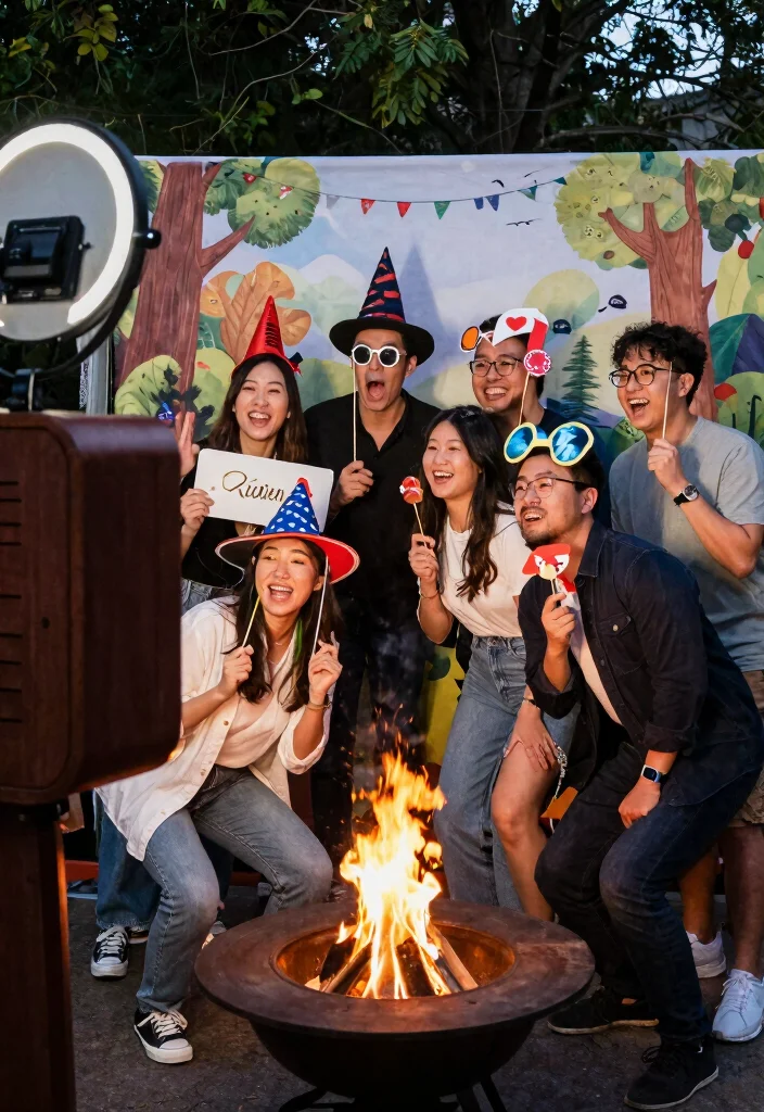 10 Backyard Bonfire Party Ideas for Casual Outdoor Gatherings 10. Capturing Memories with a Photo Booth 0