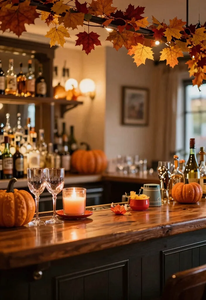 10 Bar Organization Ideas for Home Entertaining 10. Seasonal Decor Touches 0