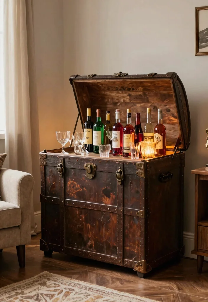 10 Bar Organization Ideas for Home Entertaining 5. Repurpose Furniture for Hidden Storage 0