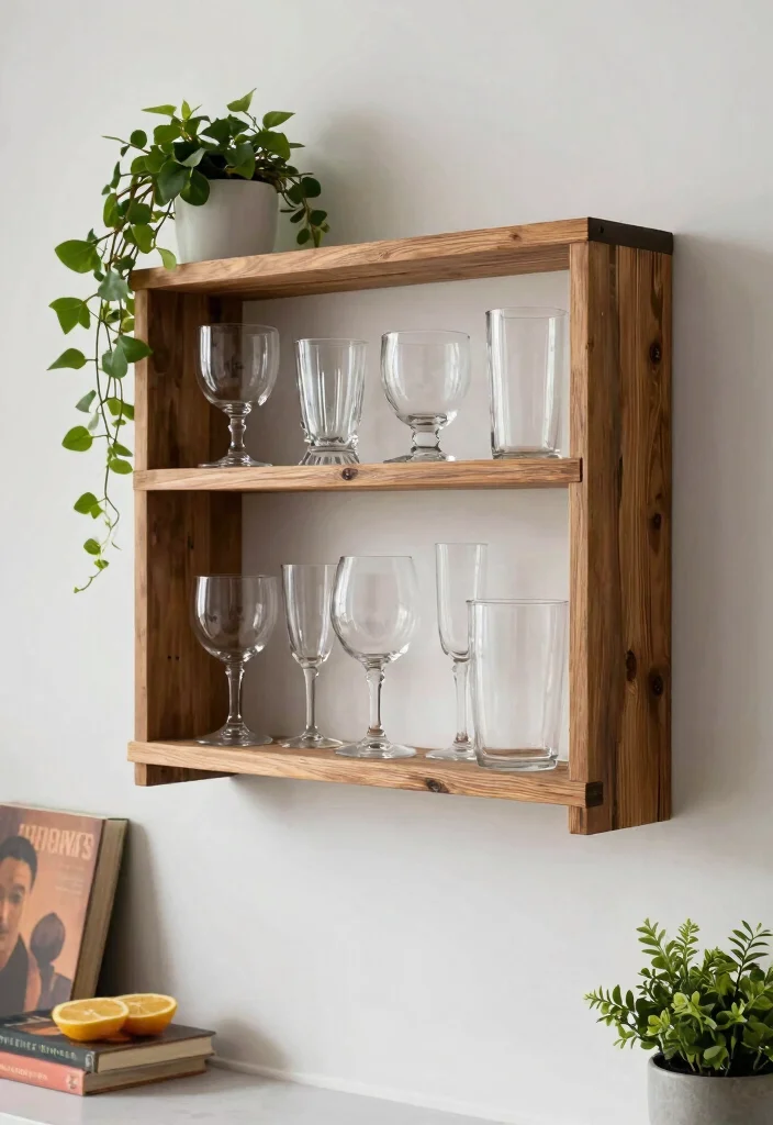 10 Bar Organization Ideas for Home Entertaining 6. Wall Mounted Racks for Glassware 0