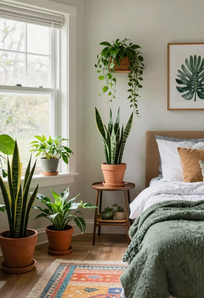 10 Basement Bedroom Ideas on a Budget That Still Feel Cozy 4. Incorporate Plants for Freshness 0
