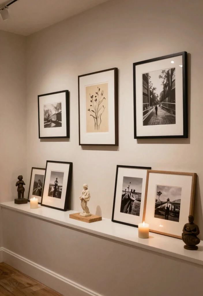 10 Basement Half Wall Ledge Ideas for Function and Display 3. Gallery Display 0