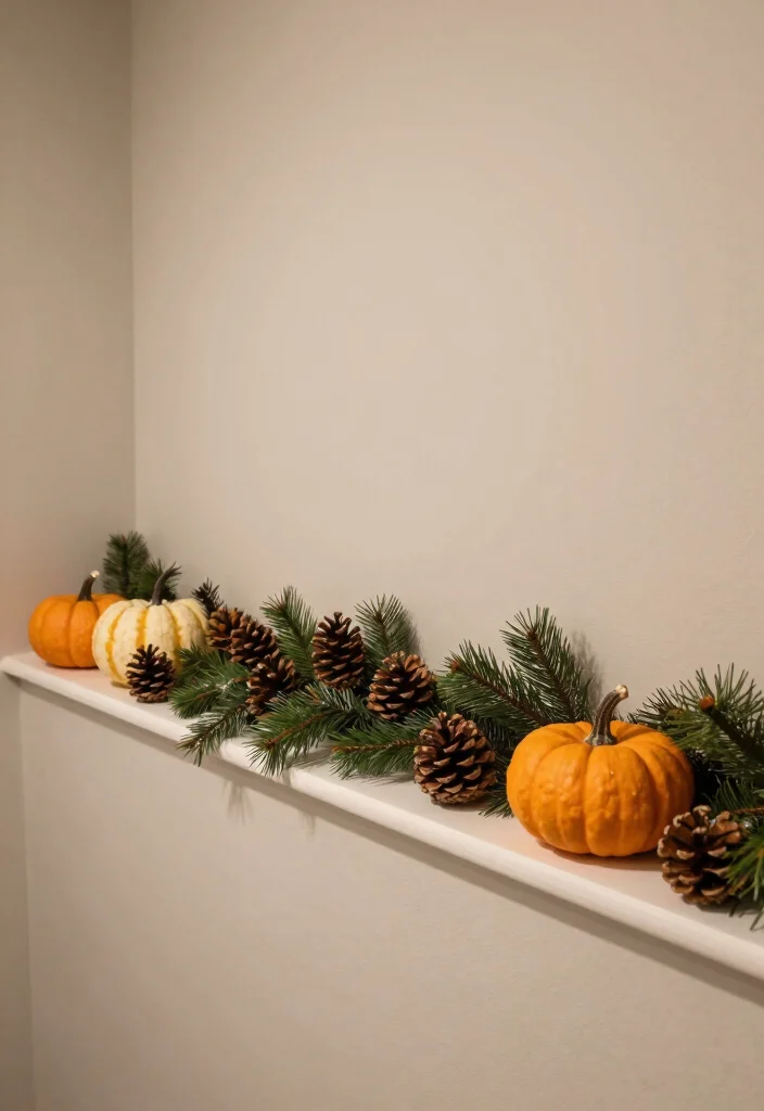 10 Basement Half Wall Ledge Ideas for Function and Display 7. Seasonal Decor 0