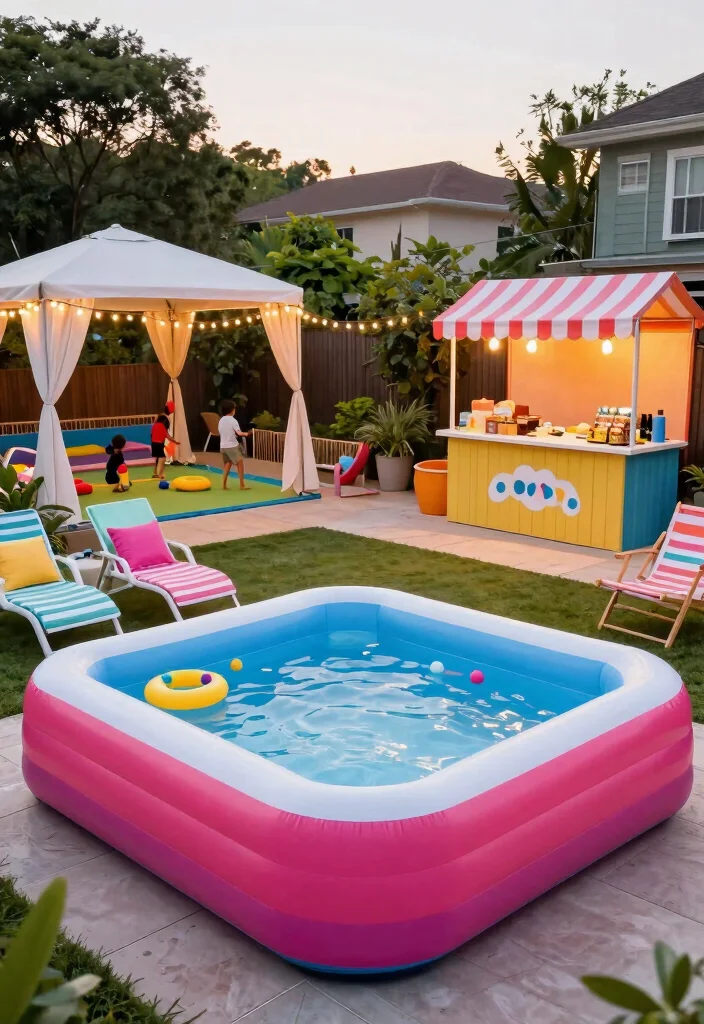 10 Blow Up Hot Tub Backyard Ideas for Budget Friendly Relaxation 5. Family Friendly Fun Zone 0