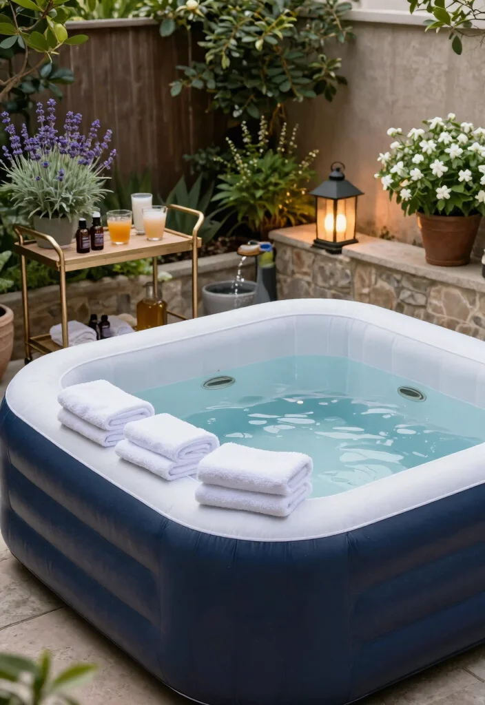 10 Blow Up Hot Tub Backyard Ideas for Budget Friendly Relaxation 7. Spa like Serenity 0
