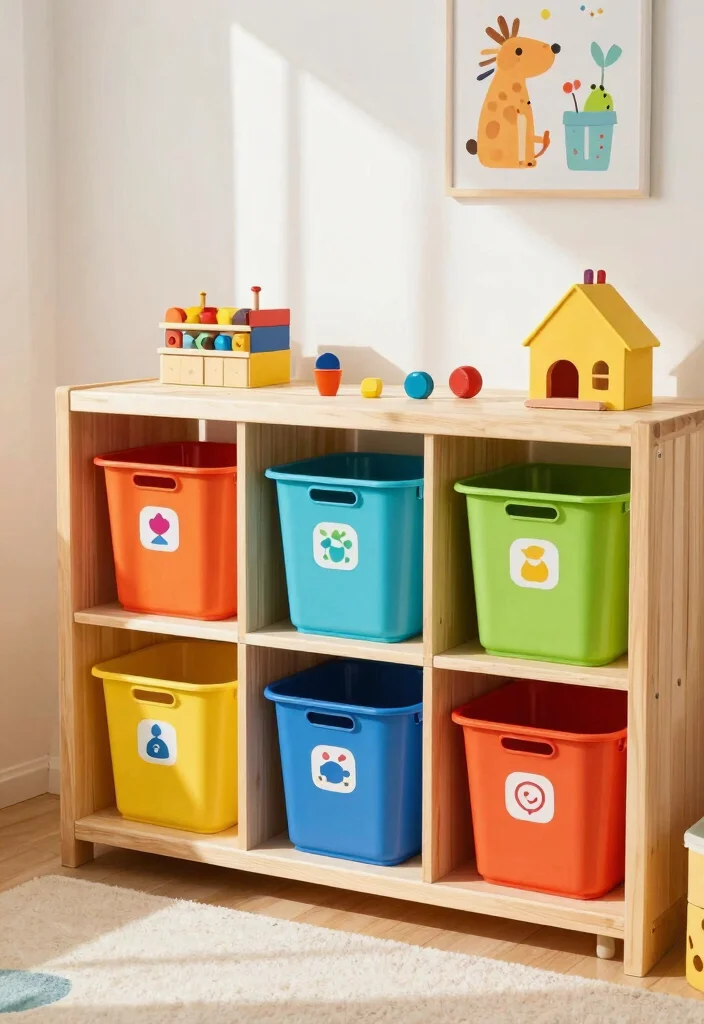 10 Boys Room Organization Ideas for Toys Clothes and Gear 1. Color Coded Toy Bins 0