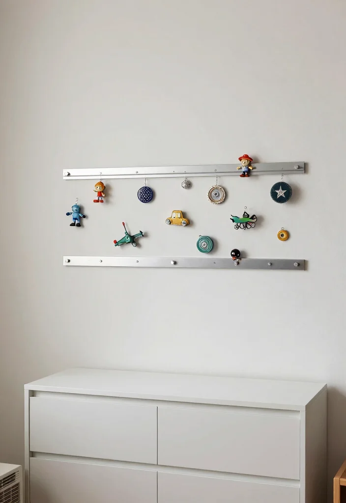 10 Boys Room Organization Ideas for Toys Clothes and Gear 3. Magnetic Strips for Small Items 0