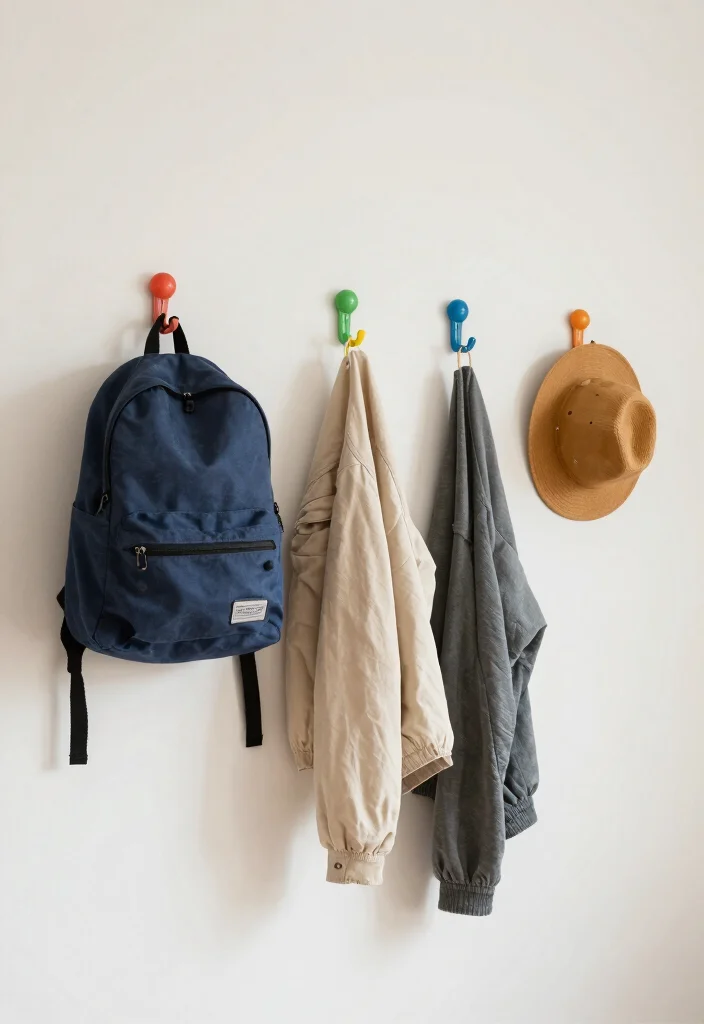10 Boys Room Organization Ideas for Toys Clothes and Gear 8. Creative Wall Hooks 0