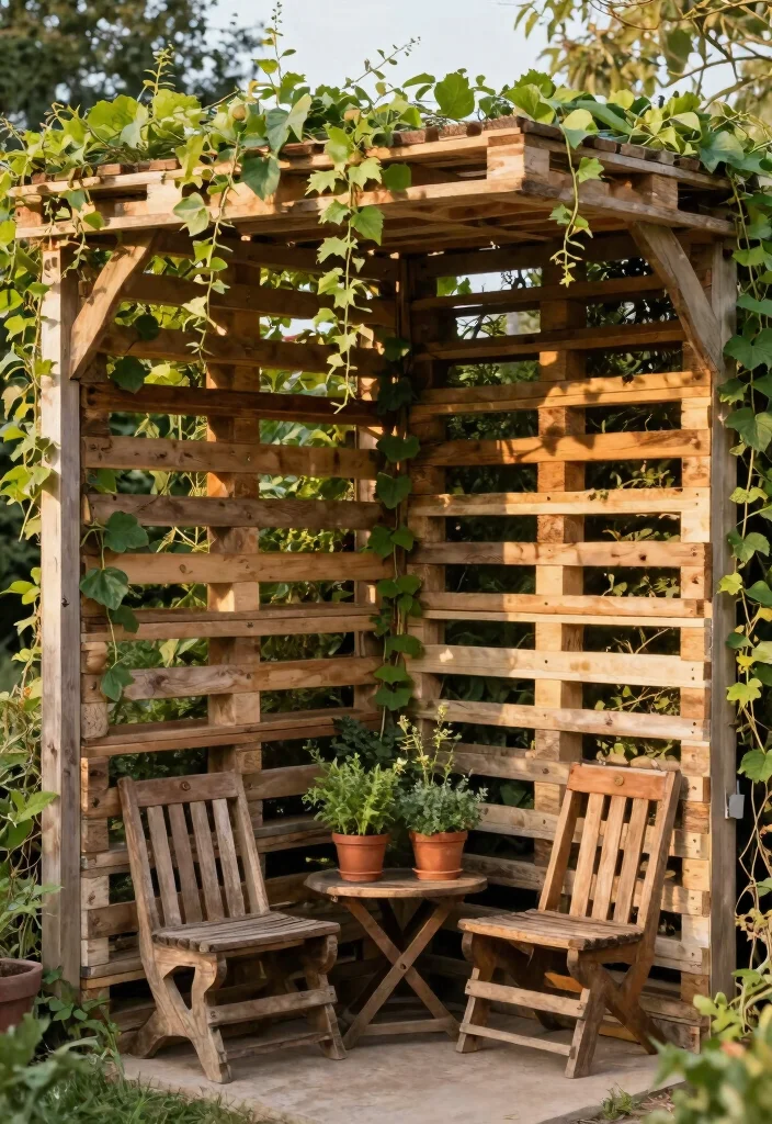 10 Budget Friendly Backyard Shade Ideas That Actually Work 2. Repurposed Pallet Shade 0