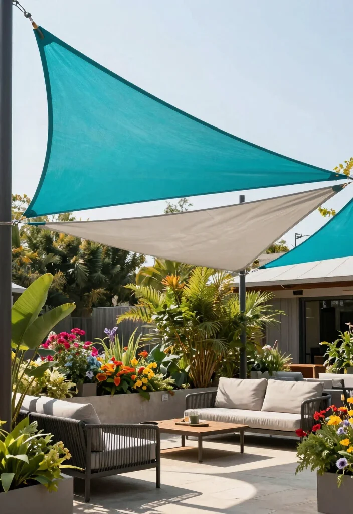 10 Budget Friendly Backyard Shade Ideas That Actually Work 5. Shade Sail Installations 0