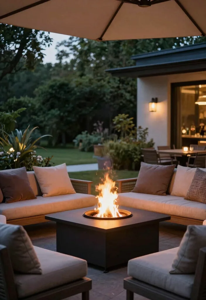 10 Budget Friendly Backyard Shade Ideas That Actually Work 9. Shade with a Fire Pit 0