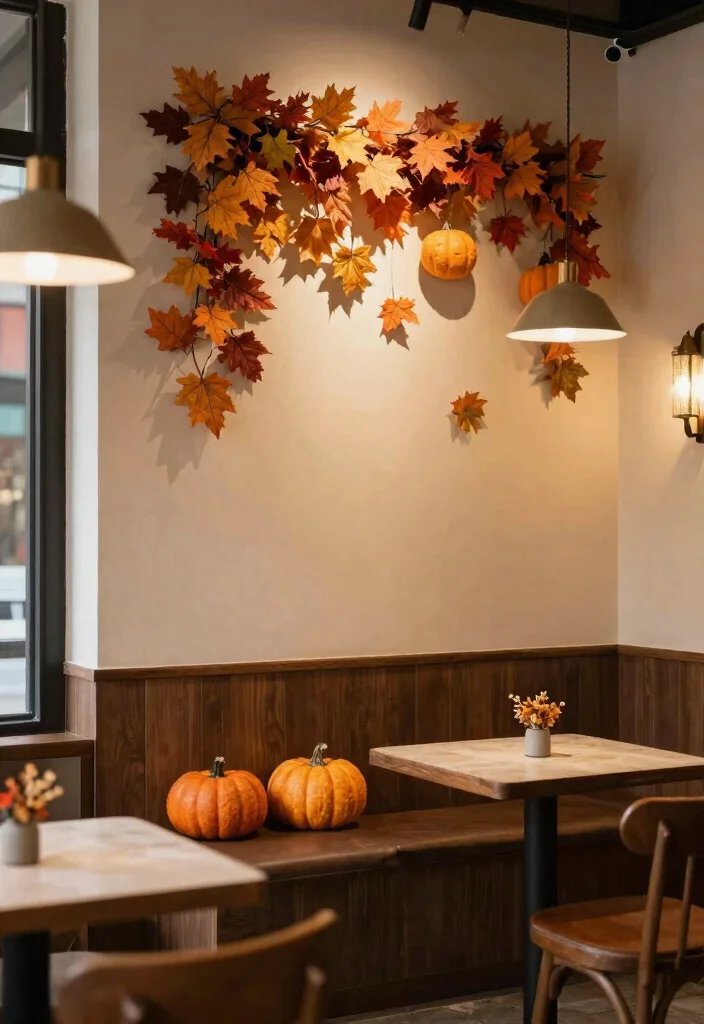 10 Cafe Wall Decor Ideas with Artistic Flair 10. Seasonal Decor Rotations 0