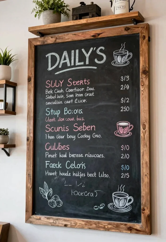 10 Cafe Wall Decor Ideas with Artistic Flair 2. Chalkboard Menus with Artistic Flair 0