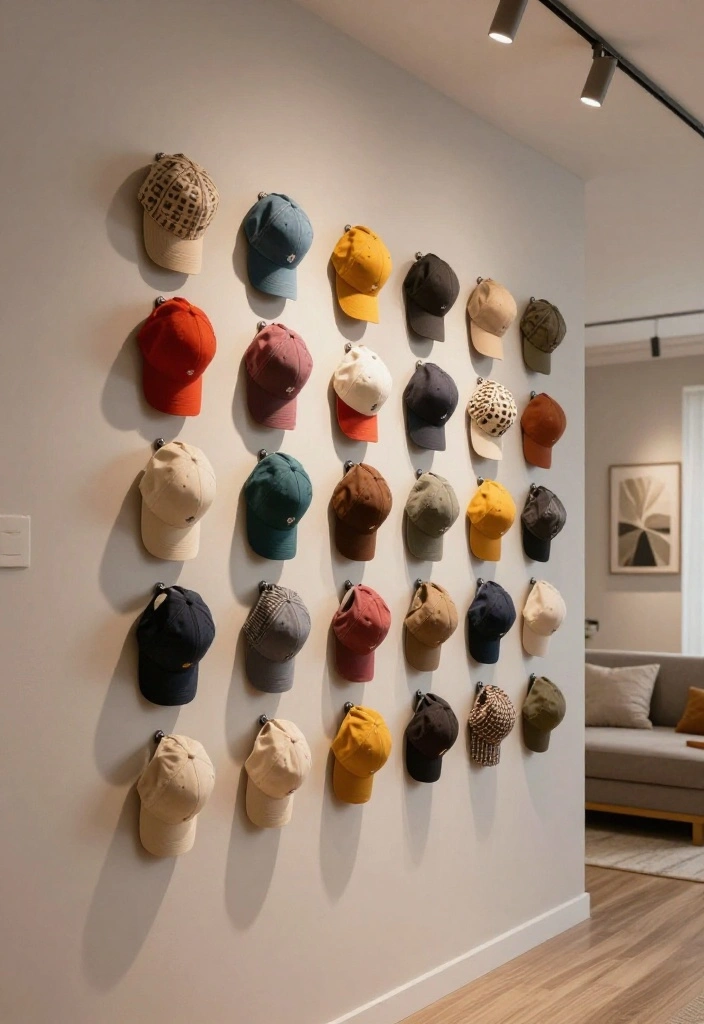 10 Cap Organization Ideas for Closets and Bedrooms 6. Magnetic Hat Displays 0