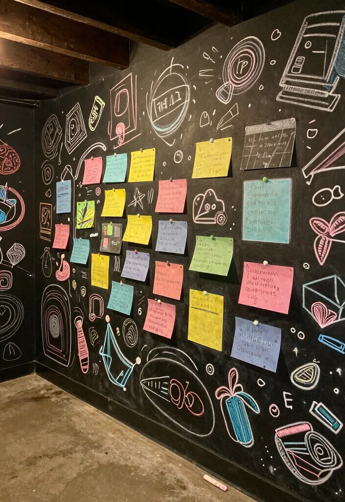 10 Cheap Basement Wall Ideas for Budget Remodels 5. Chalkboard Paint for Funky Functionality 0