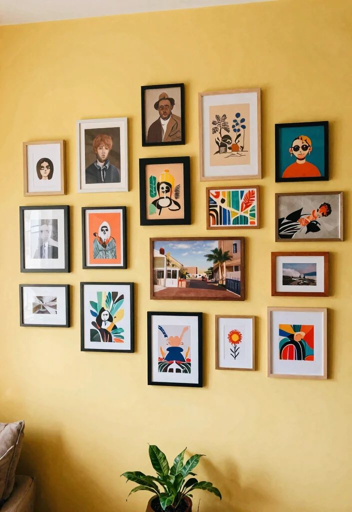 10 Cheap Basement Wall Ideas for Budget Remodels 6. Affordable Gallery Wall 0