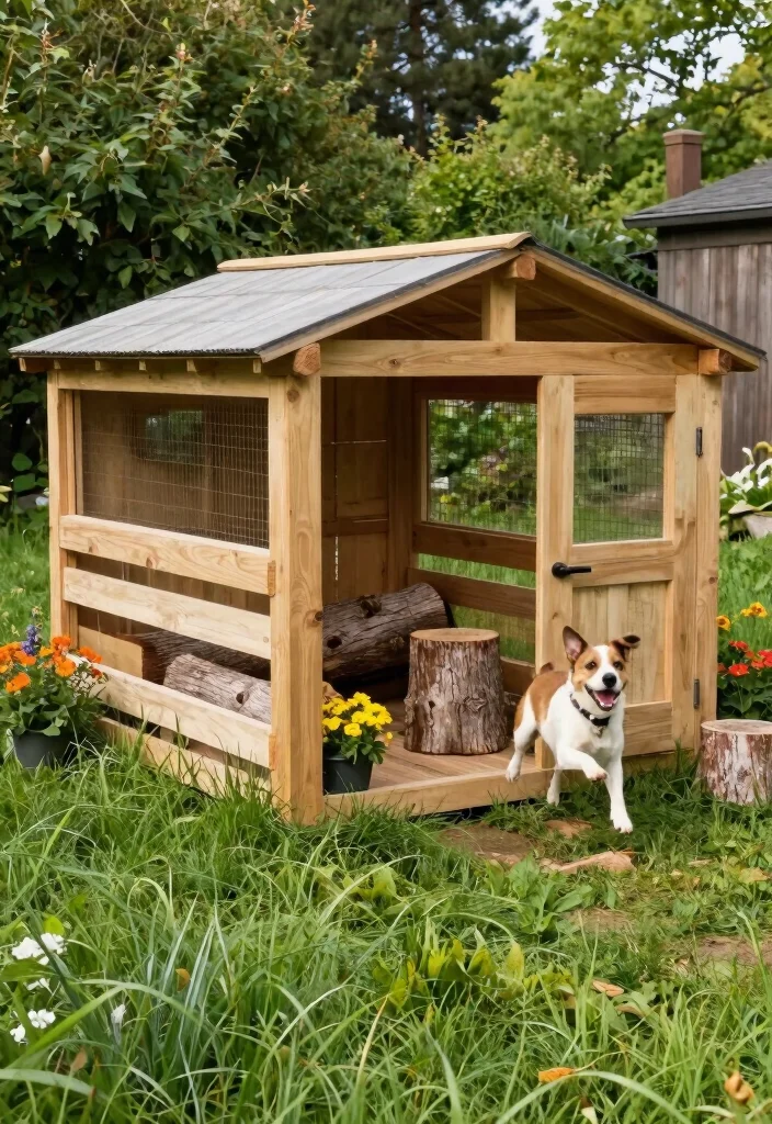 10 Cheap Dog Run Ideas for Backyards That Are Easy to Build and Safe 3 10 Cheap Dog Run Ideas for Backyards That Are Safe and Easy to Build 3. Natural Wood Dog Run 0