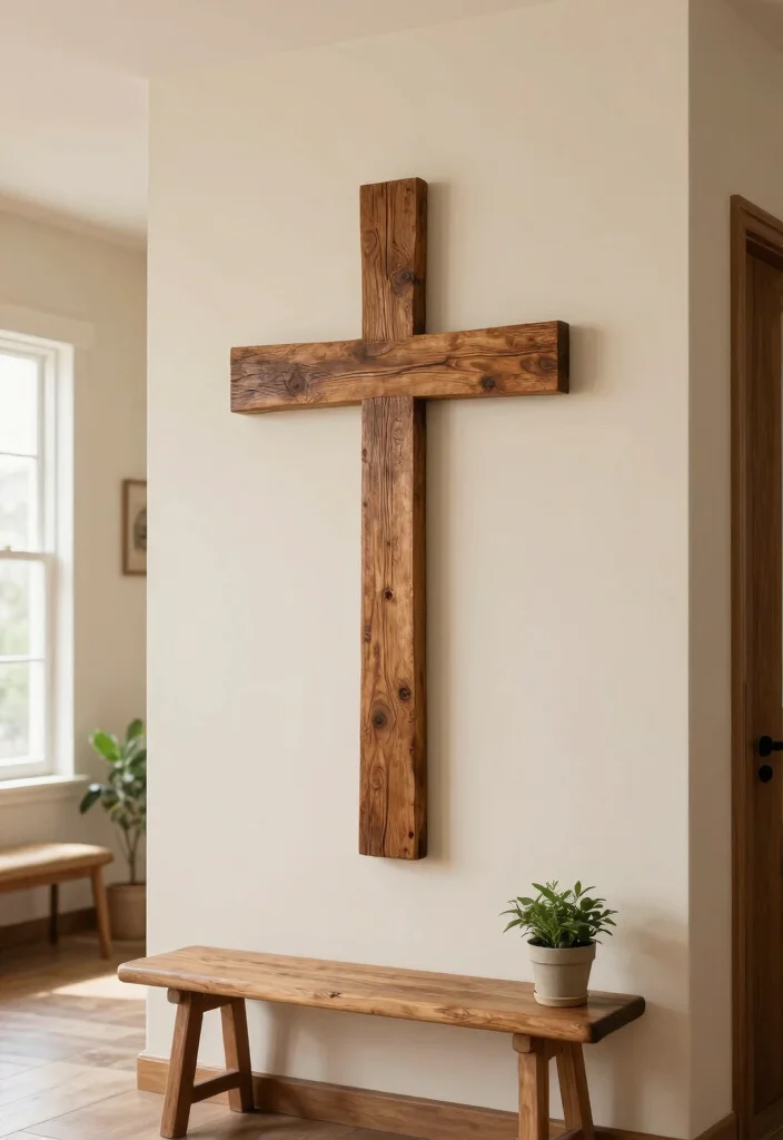 10 Christian Wall Decor Ideas for Faith Inspired Homes 2. Rustic Wooden Crosses 0