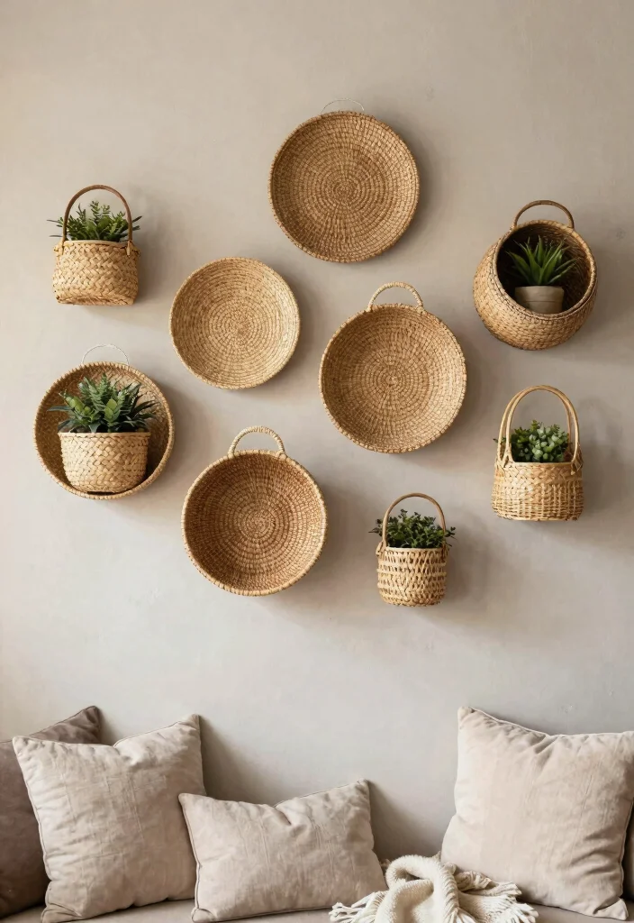10 Christian Wall Decor Ideas for Faith Inspired Homes 6. Woven Wall Baskets 0