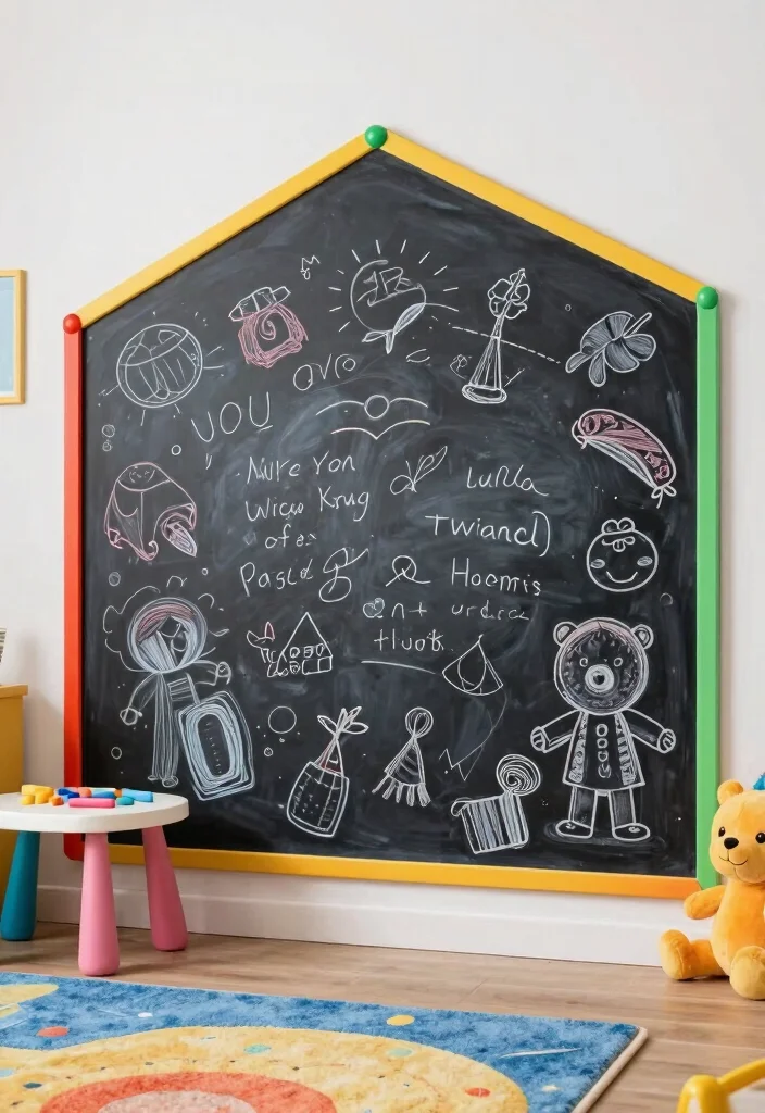 10 Cute Wall Decor Ideas for Playful Interiors 5. Interactive Chalkboard Wall 0