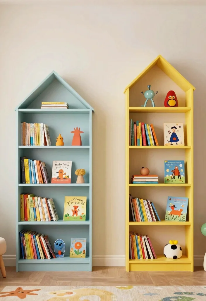 10 Cute Wall Decor Ideas for Playful Interiors 8. Storybook Wall Shelves 0