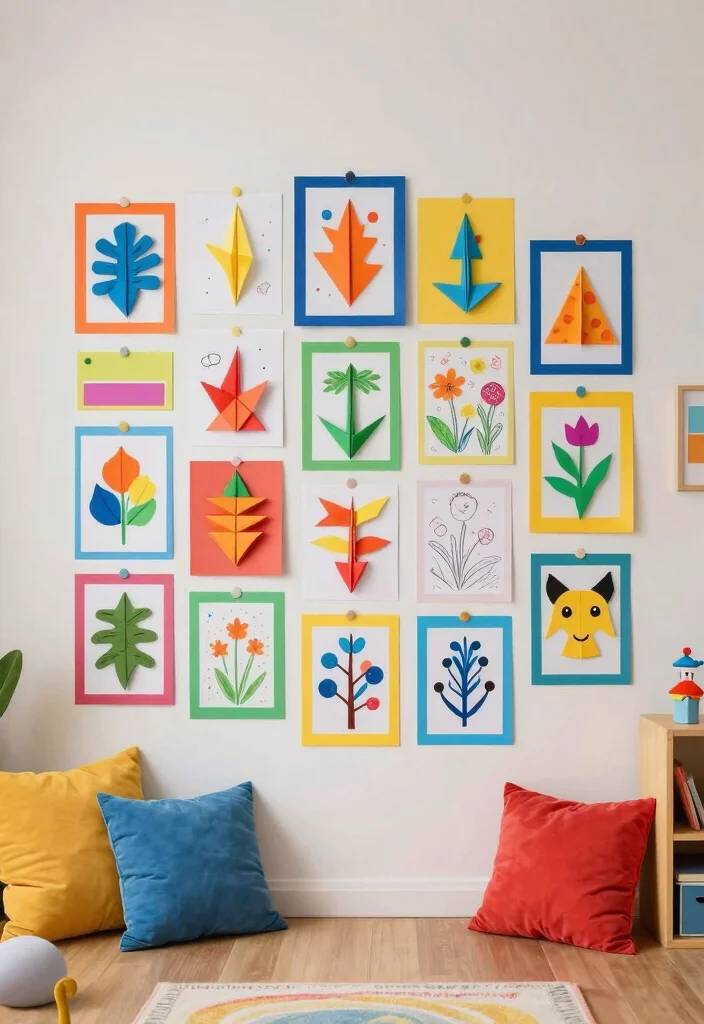 10 Cute Wall Decor Ideas for Playful Interiors 9. Creative Paper Art Display 0