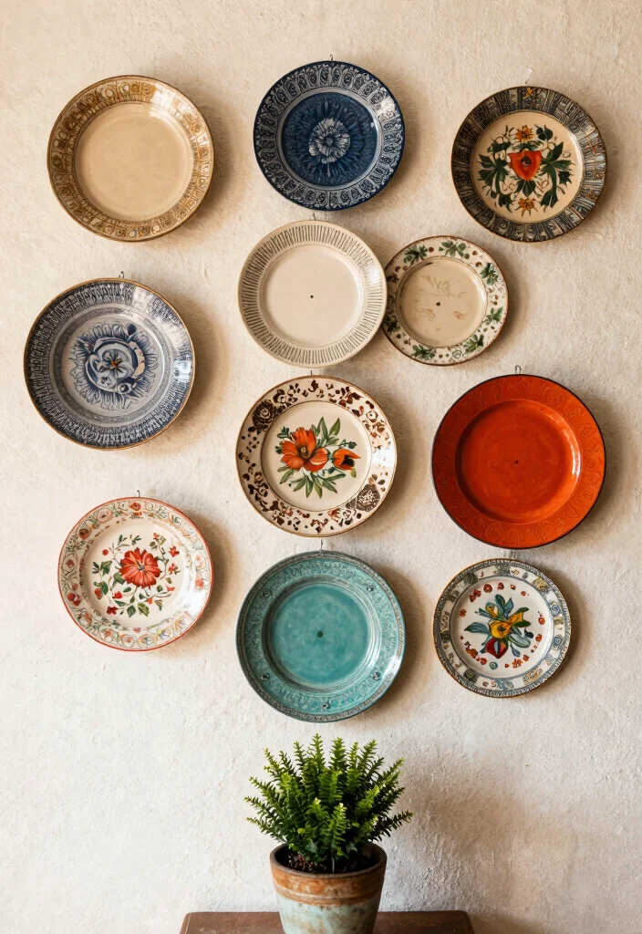 10 DIY Room Wall Decor Ideas with Handmade Touch 7. Vintage Plate Wall Art 0