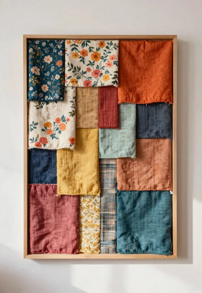 10 DIY Room Wall Decor Ideas with Handmade Touch 8. Fabric Wall Art 0