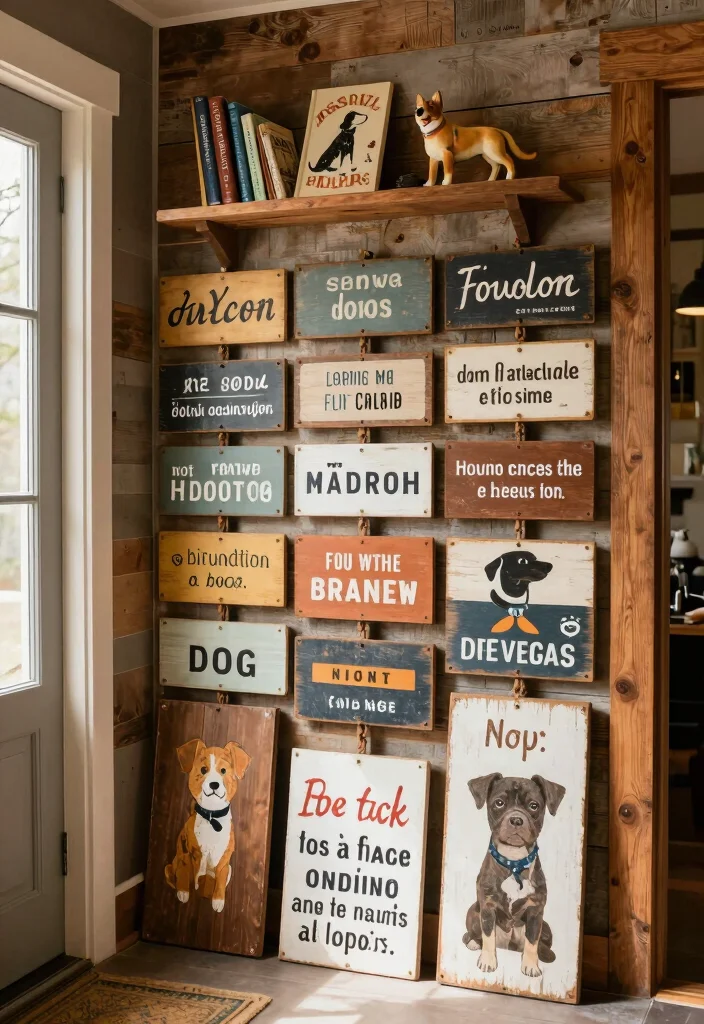 10 Dog Wall Decor Ideas for Pet Lovers 1. Vintage Wooden Signs 0