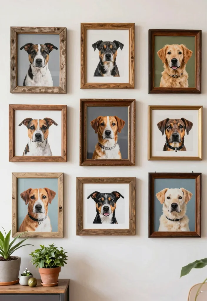 10 Dog Wall Decor Ideas for Pet Lovers 2. Framed Dog Portraits 0