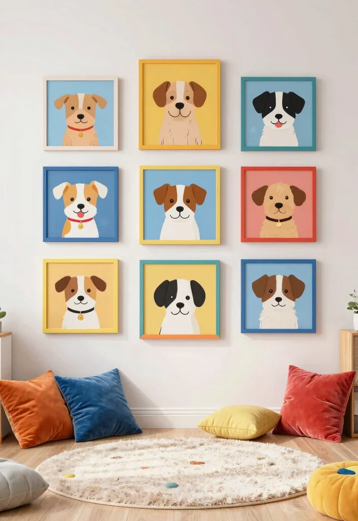 10 Dog Wall Decor Ideas for Pet Lovers 4. Whimsical Dog Illustrations 0