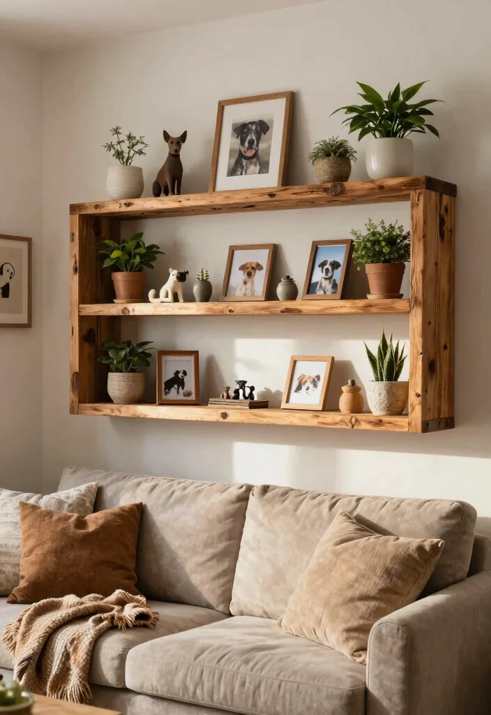 10 Dog Wall Decor Ideas for Pet Lovers 5. Rustic Dog Shelves 0