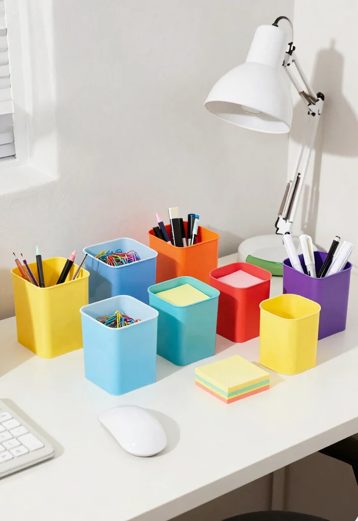 10 Dollar Tree Desk Organization Ideas with a Clean Look 12 10 Dollar Tree Desk Organization Ideas That Look Clean 2. Repurposed Plastic Containers 0