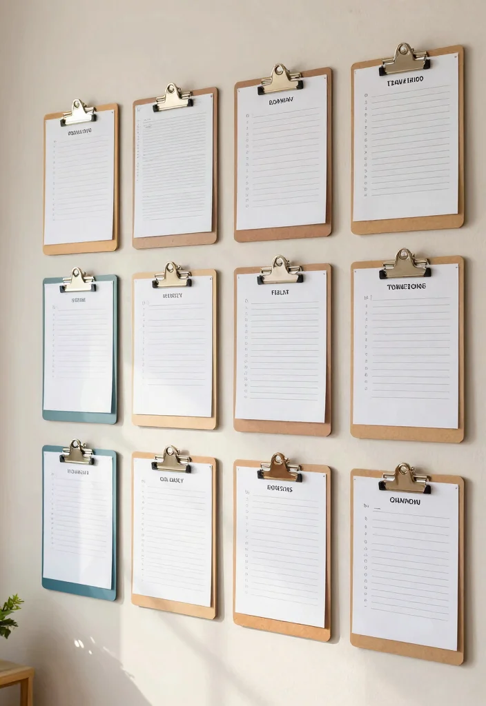 10 Dollar Tree Desk Organization Ideas with a Clean Look 37 10 Dollar Tree Desk Organization Ideas That Look Clean 7. Clipboard Wall Organizer 0