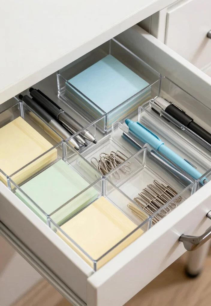 10 Dollar Tree Desk Organization Ideas with a Clean Look 59 10 Dollar Tree Desk Organization Ideas That Look Clean 9. Clear Drawer Organizers 0