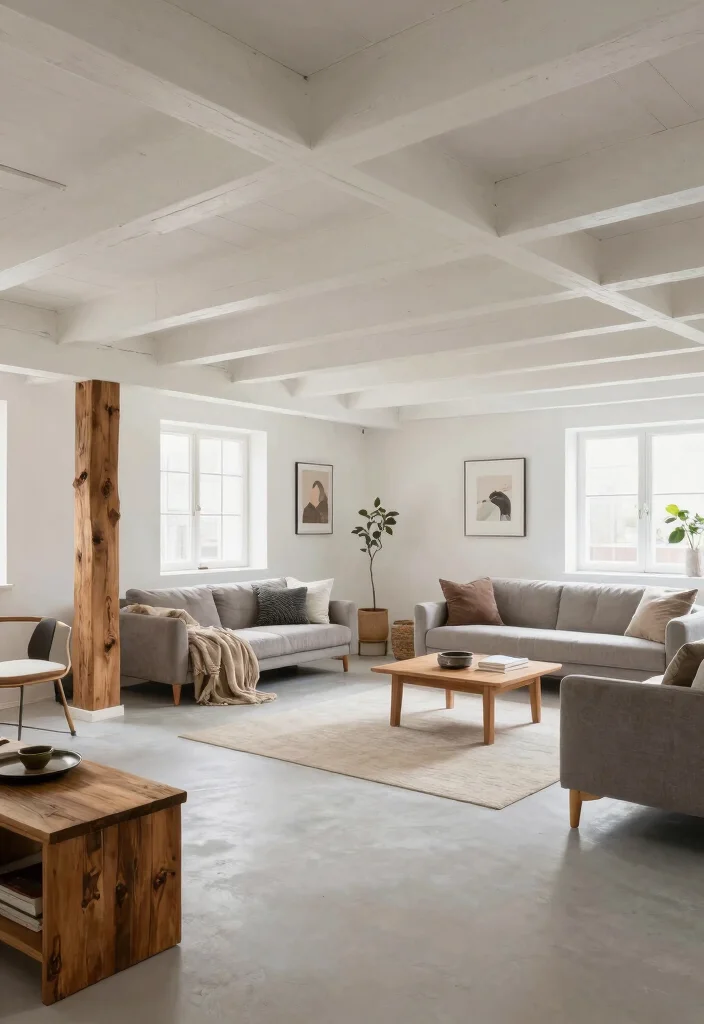 10 Low Basement Ceiling Ideas That Reduce the Closed In Feel 6. Add Ceiling Beams Stain or Paint 0