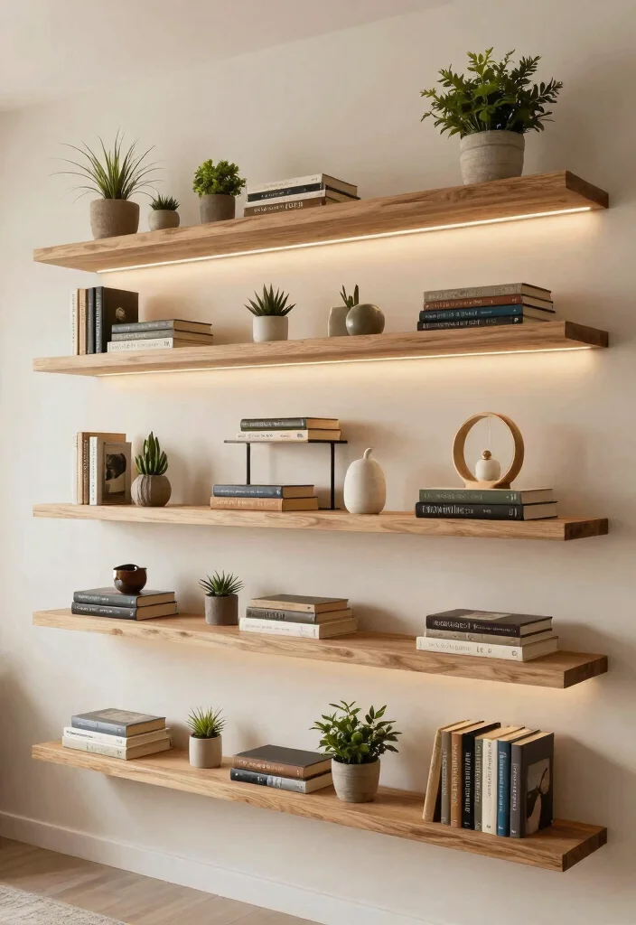 10 Low Basement Ceiling Ideas That Reduce the Closed In Feel 7. Use Floating Shelves 0