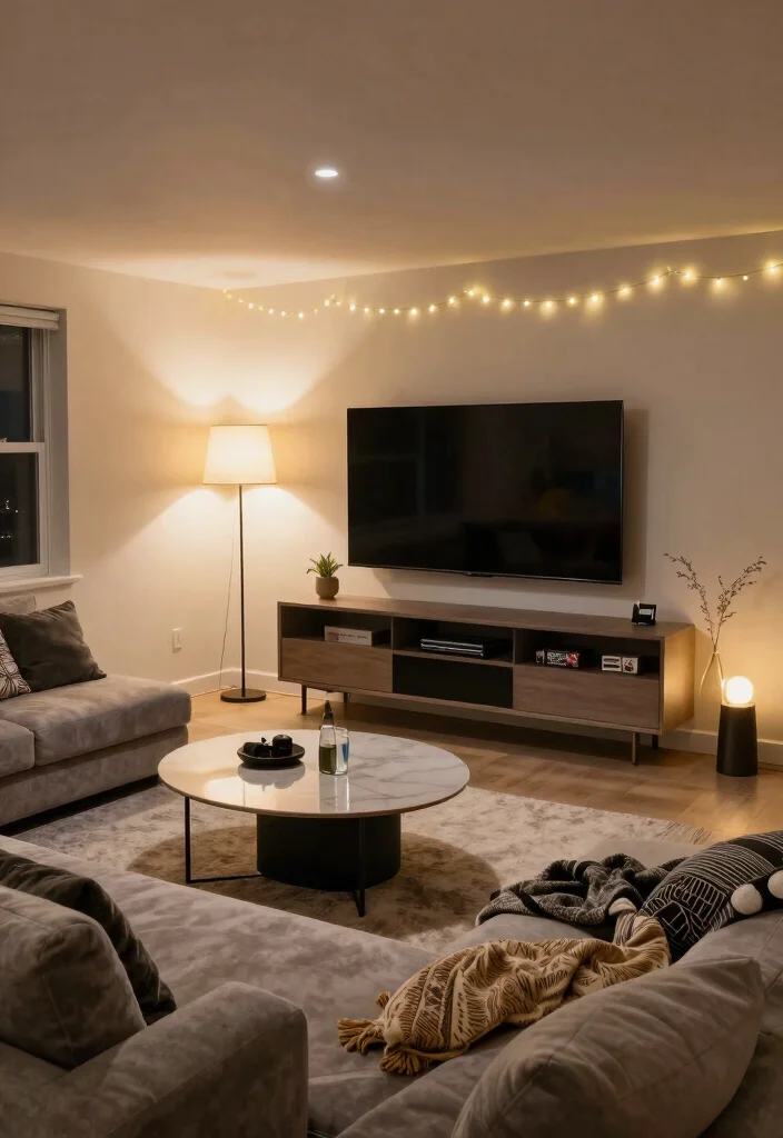 10 Narrow Basement Ideas to Maximize Every Inch 36 10 Narrow Basement Ideas That Use Every Inch Well 6. Entertainment Zone 0