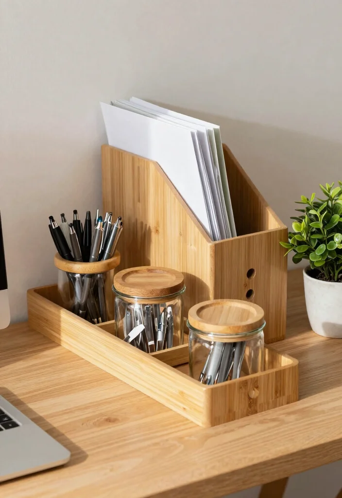 10 Office File Organization Ideas for Paper Control 3. Eco Friendly Desk Organizers 0