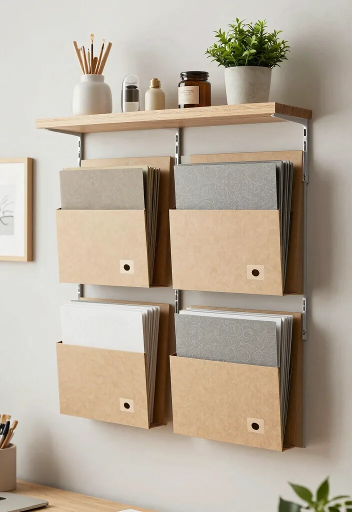 10 Office File Organization Ideas for Paper Control 7. Wall Mounted File Folders 0