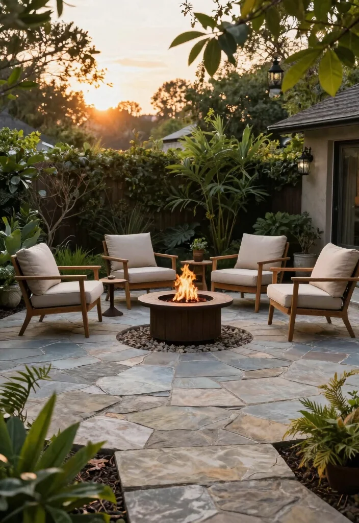 10 Paved Backyard Ideas for Low Maintenance Outdoor Spaces 1. Cozy Stone Patio 0