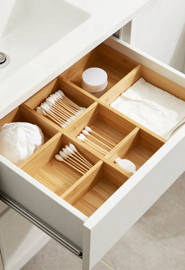 10 Restroom Organization Ideas for Small Bathrooms 6. Drawer Dividers for Neatness 0