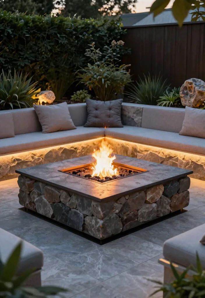 10 Square Fire Pit Backyard Ideas for Clean Modern Layouts 6. Raised Square Fire Pit Design 0