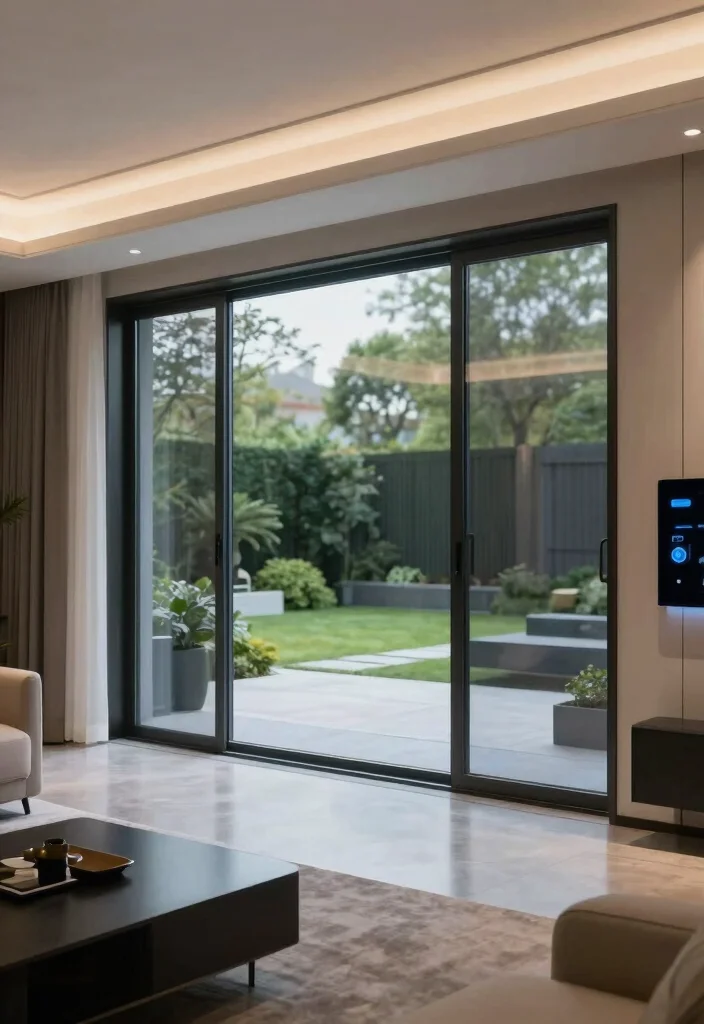 12 Backyard Door Ideas to Connect Indoors and Outdoors 10. Smart Glass Doors for Tech Savvy Homes 0
