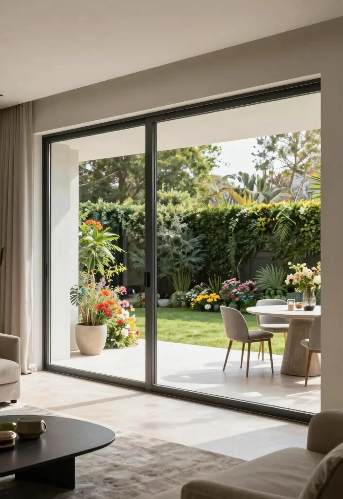 12 Backyard Door Ideas to Connect Indoors and Outdoors 2. Modern Sliding Glass Doors with Minimal Frames 0