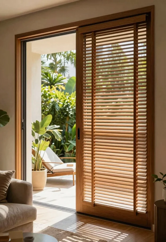 12 Backyard Door Ideas to Connect Indoors and Outdoors 5. Sliding Glass Door with Built In Blinds 0